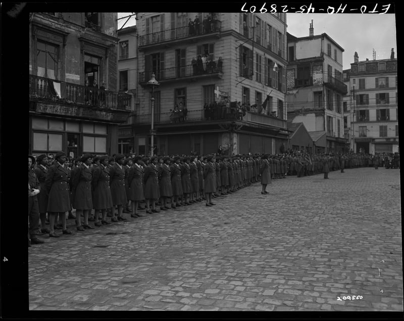 Photograph of the 6888th Central Postal Directory Battalion in France