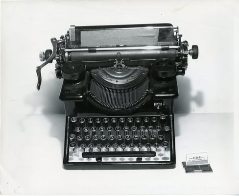 Photograph of Woodstock Typewriter with Witness Statement
