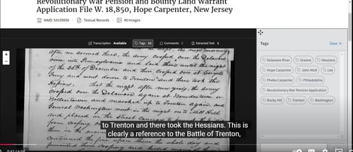 How to Add Tags to Revolutionary War Pensions