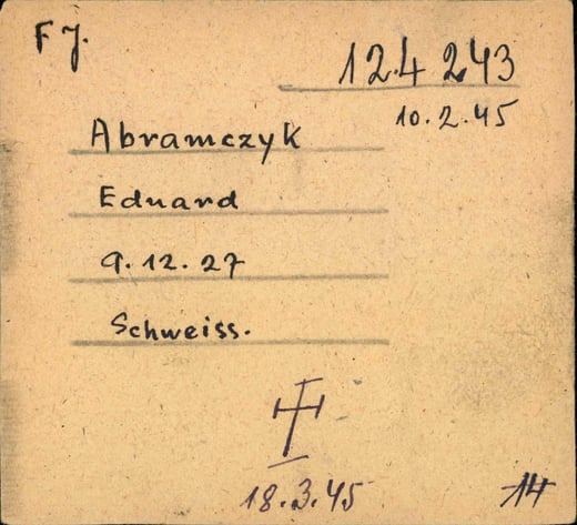 Index file of inmate Edward Abramczyk