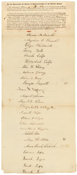 Petition from Women of Brookline, Massachusetts, Praying that the Gag Rule be Rescinded