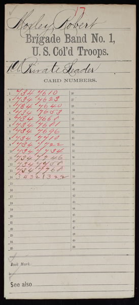First page of the military service record of Robert Moxley