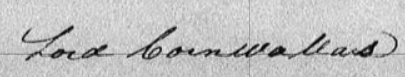 Cornwallis spelled as “Cornwallas,” detail from Revolutionary War Pension and Bounty Land Warrant Application File S. 41667, Jacob Humphrys, Va., National Archives Identifier 54961448