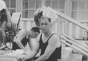 FDR eating poolside in Warm Springs, GA, 1934