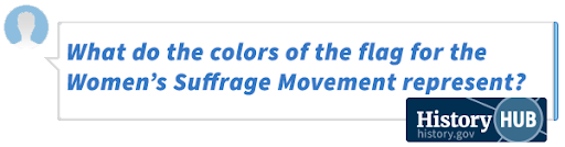 What do the colors of the flag for the Women's Suffrage Movement represent?