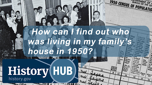 How can I find out who was living in my family's house in 1950?