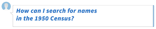 How can I search for names in the 1950 Census?