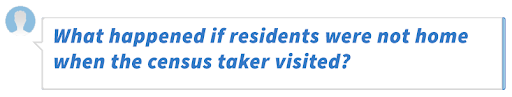 What happened if residents were not home when the census taker visited?