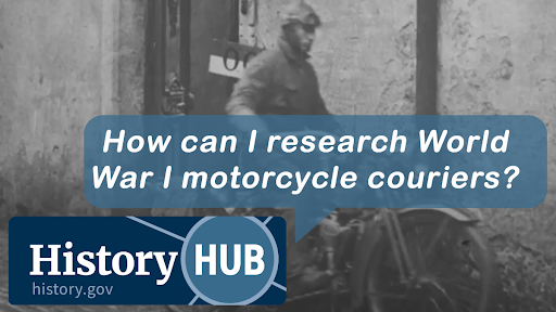 How can I research World War I motorcycle couriers?
