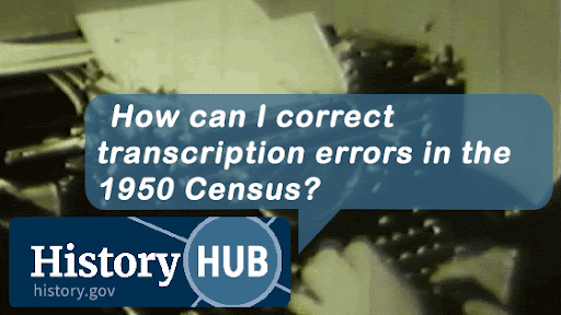 How can I correct transcription errors in the 1950 Census?