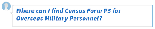 Where can I find Census Form P5 for Overseas Military Personnel?