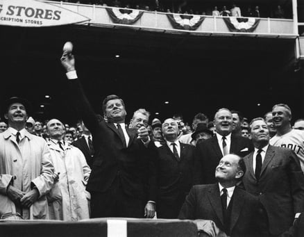 President John F. Kennedy Throws the First Pitch of the 1962 Baseball Season