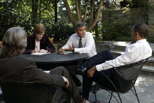 President Obama Meets with George Clooney in the Oval Office