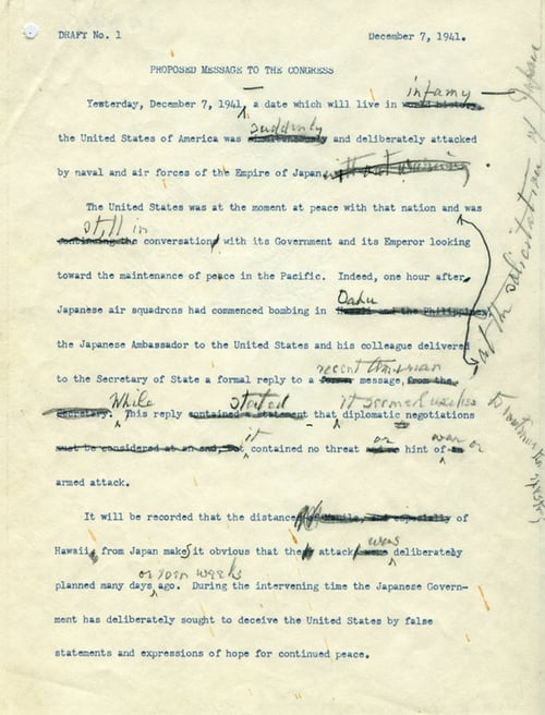 FDR's Pearl Harbor Speech 