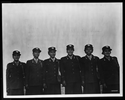 Photograph of Officers of the Women's Army Auxiliary Corps who were assigned to Army Service Command Headquarters