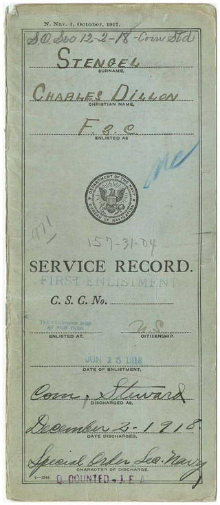 Official Military Personnel File for Charles D. Stengel