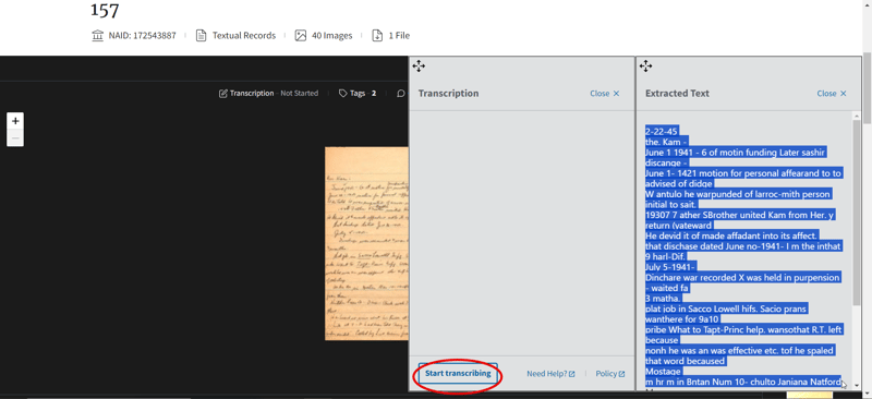 copy to transcribe